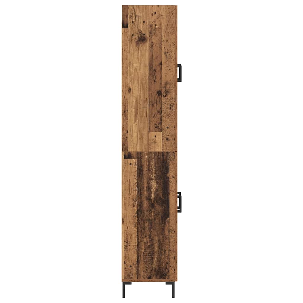 vidaXL Highboard Montowane na ścianie Stare drewno 69,5 x 34 x 180 cm