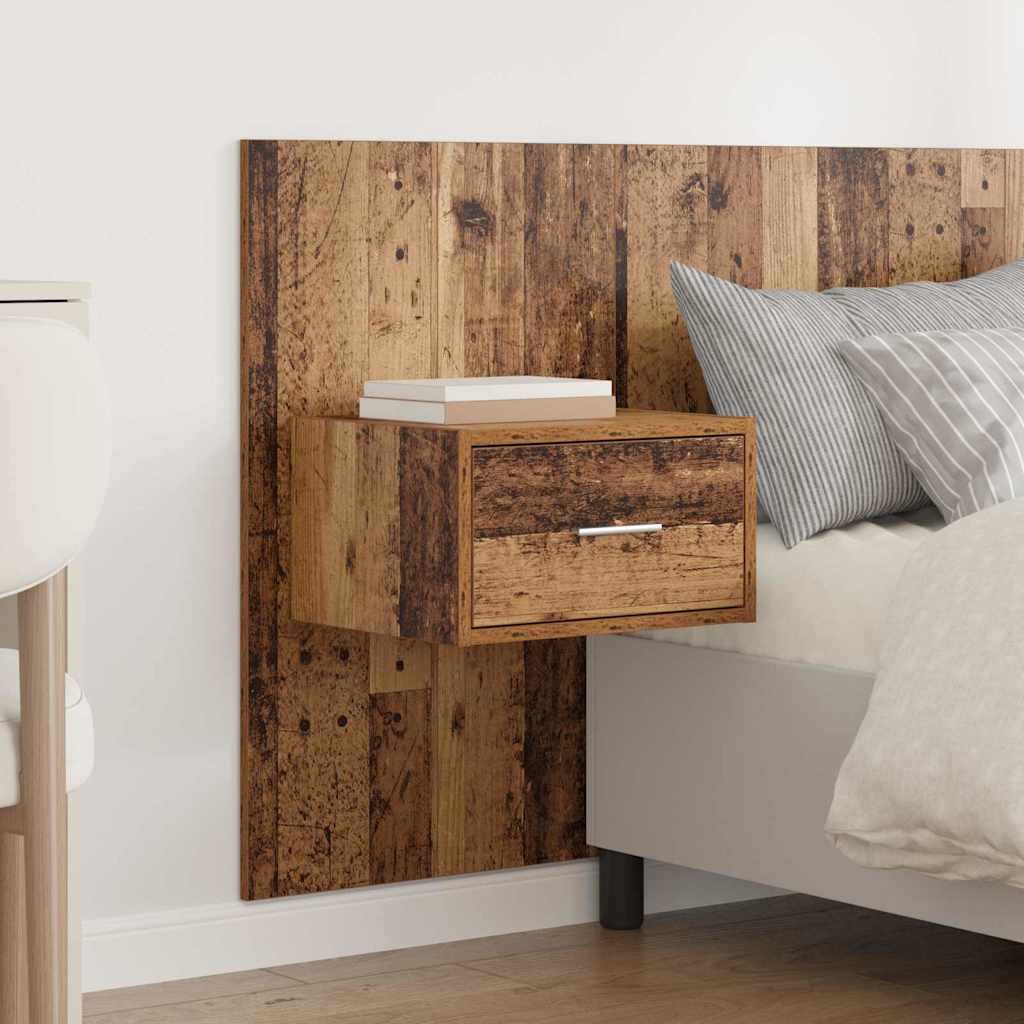 vidaXL Zagłówek z szafką 3 pcs Stare drewno Materiał drewnopochodny