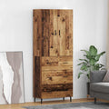 vidaXL Highboard 2 pcs Stare drewno Drewno inżynieryjne i szkło