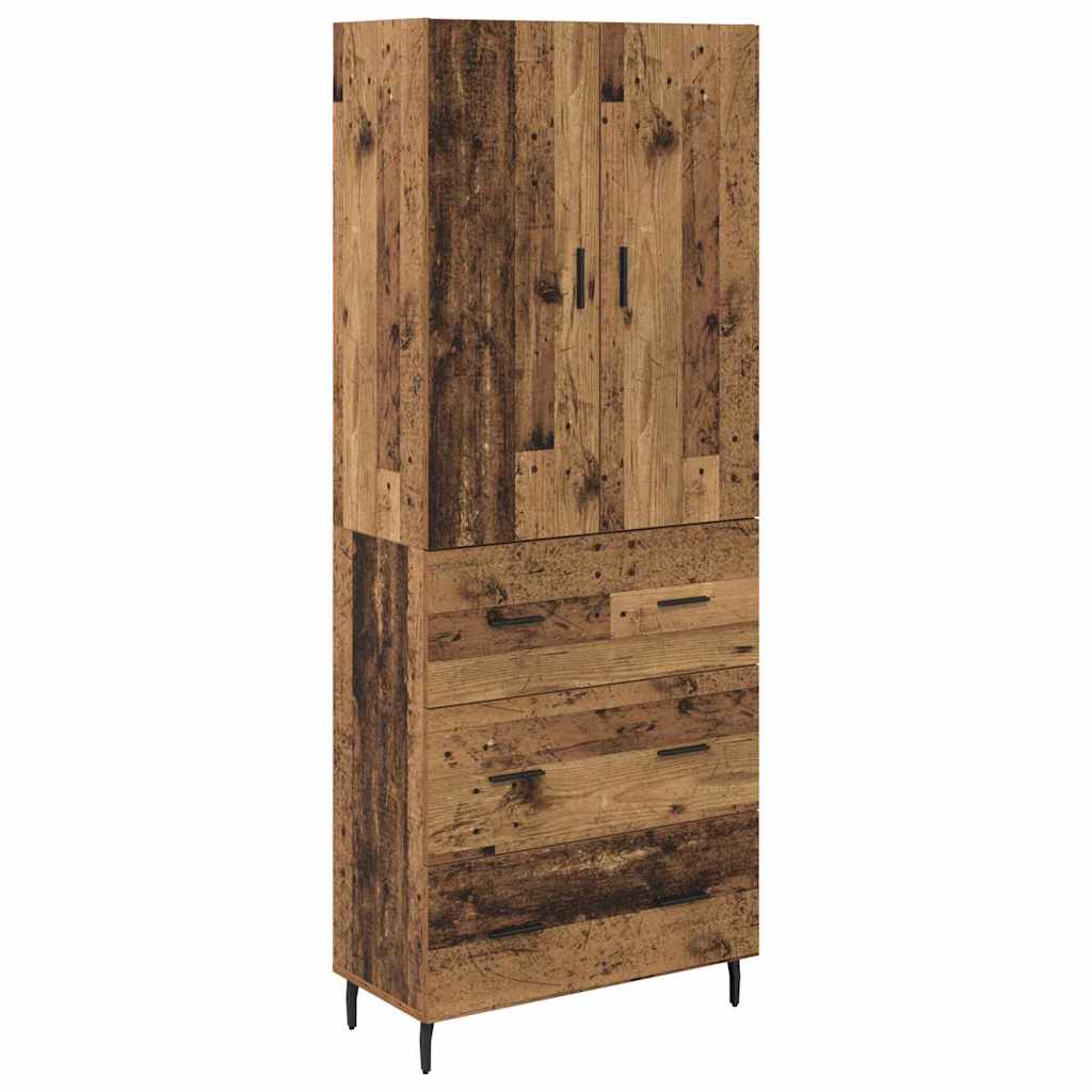 vidaXL Highboard 2 pcs Stare drewno Drewno inżynieryjne i szkło