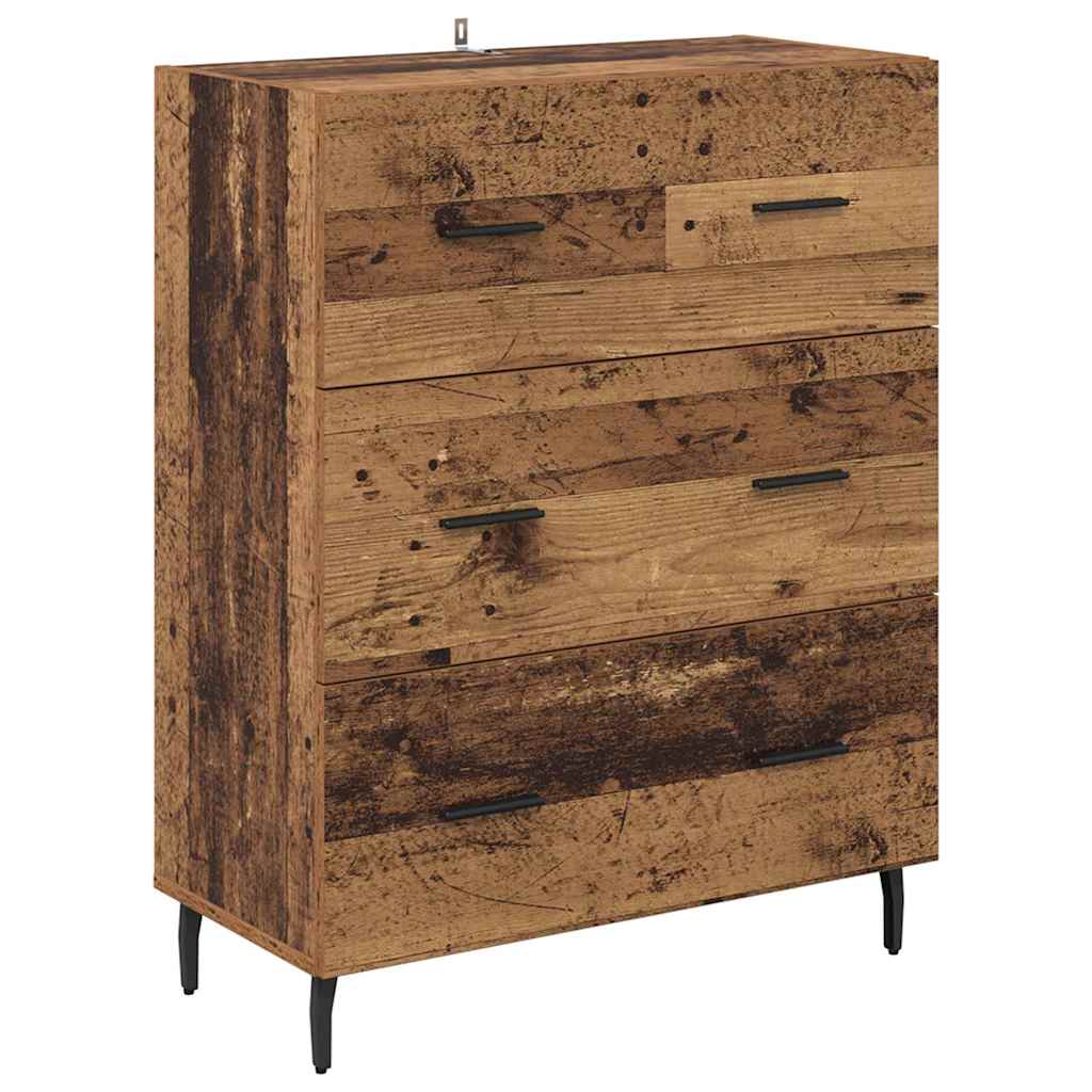vidaXL Highboard 2 pcs Stare drewno Drewno inżynieryjne i szkło