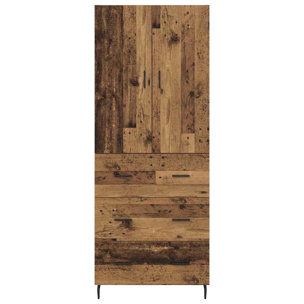 vidaXL Highboard 2 pcs Stare drewno Drewno inżynieryjne i szkło