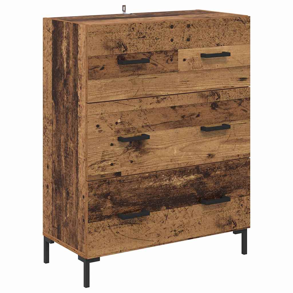 vidaXL Highboard z szufladą Stare drewno 69,5 x 34 x 180 cm
