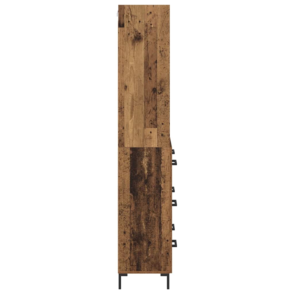 vidaXL Highboard z szufladą Stare drewno 69,5 x 34 x 180 cm
