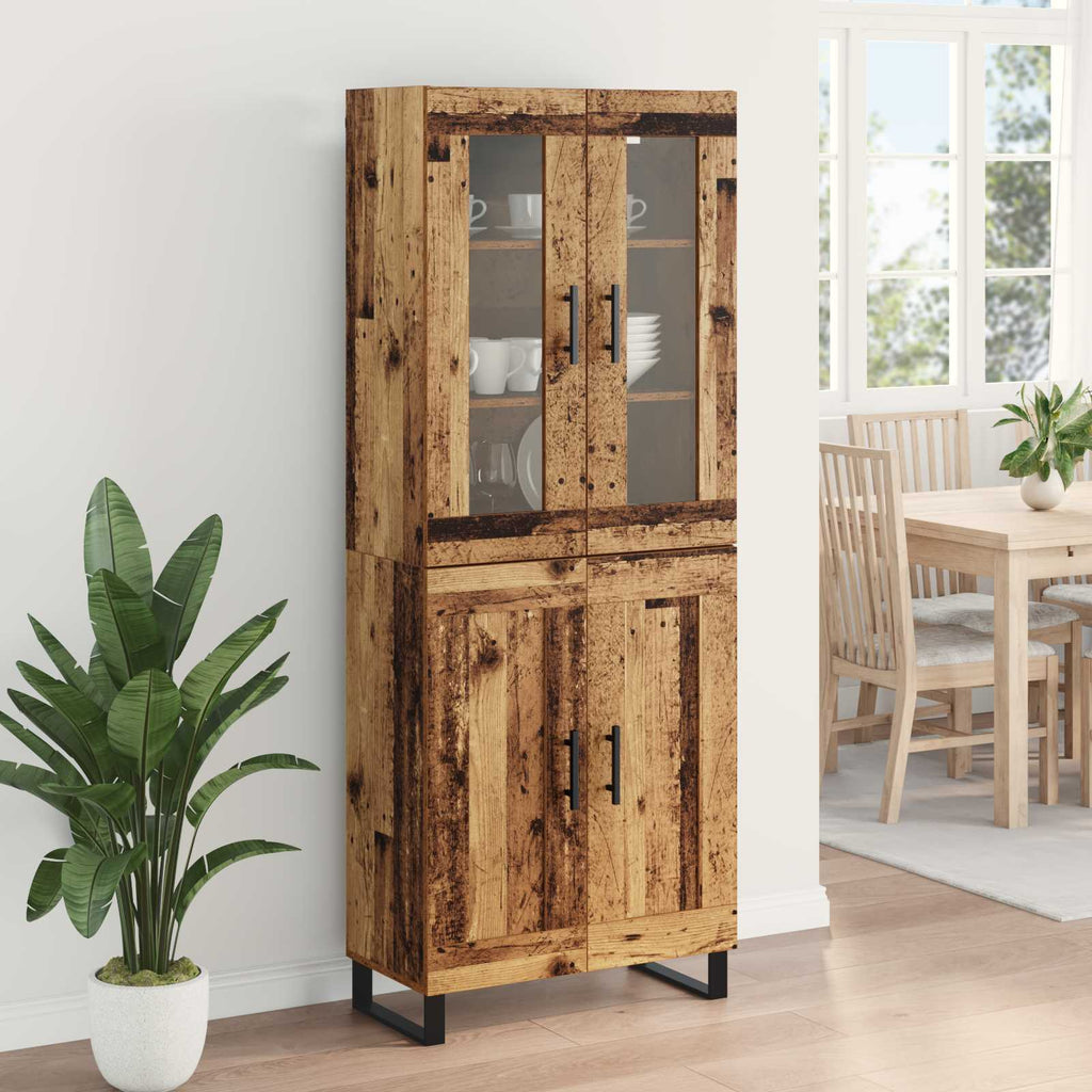 vidaXL Highboard 2 szt. Stare drewno 69,5 x 34 x 180 cm