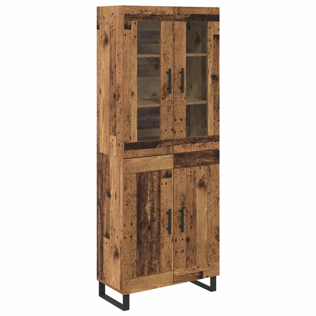 vidaXL Highboard 2 szt. Stare drewno 69,5 x 34 x 180 cm