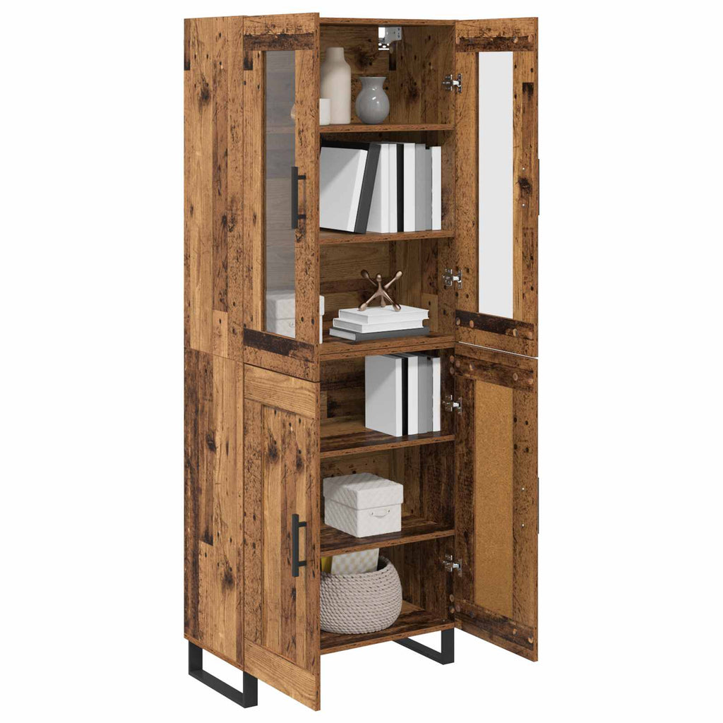 vidaXL Highboard 2 szt. Stare drewno 69,5 x 34 x 180 cm
