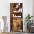 vidaXL Highboard z szufladą Stare drewno 69,5 x 34 x 180 cm
