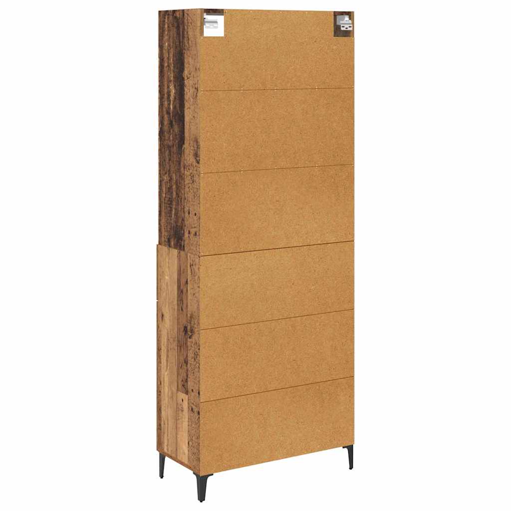 vidaXL Highboard z szufladą Stare drewno 69,5 x 34 x 180 cm