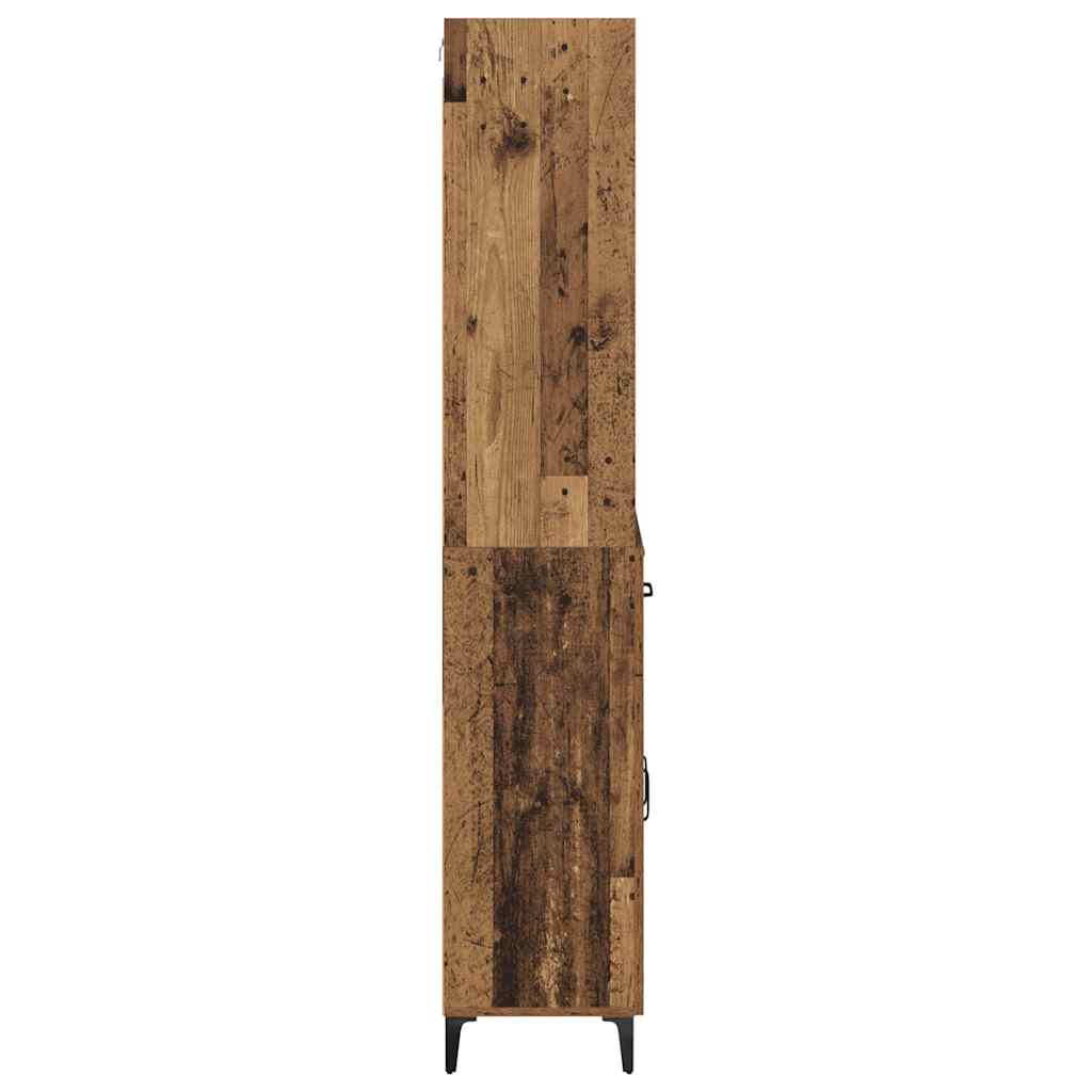 vidaXL Highboard z szufladą Stare drewno 69,5 x 34 x 180 cm