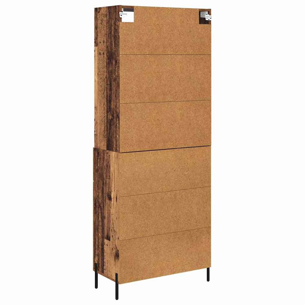 vidaXL Highboard z szufladą Stare drewno 69,5 x 32,5 x 180 cm