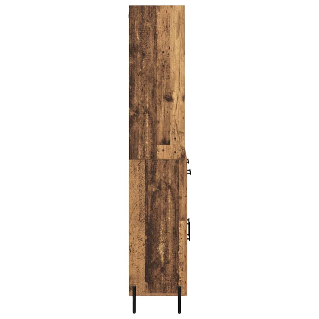 vidaXL Highboard z szufladą Stare drewno 69,5 x 32,5 x 180 cm