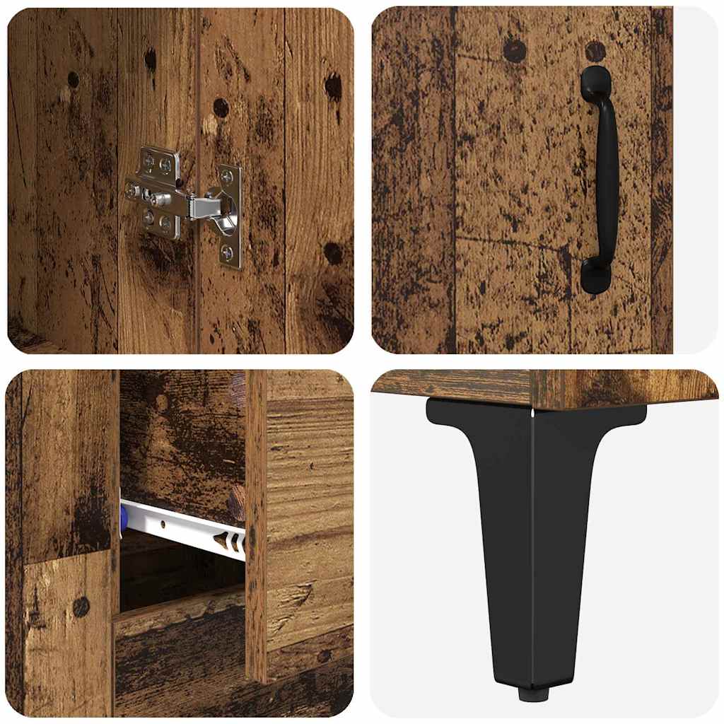 vidaXL Highboard z szufladą Stare drewno 69,5 x 34 x 180 cm