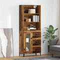 vidaXL Highboard z szufladą Stare drewno 69,5 x 34 x 180 cm