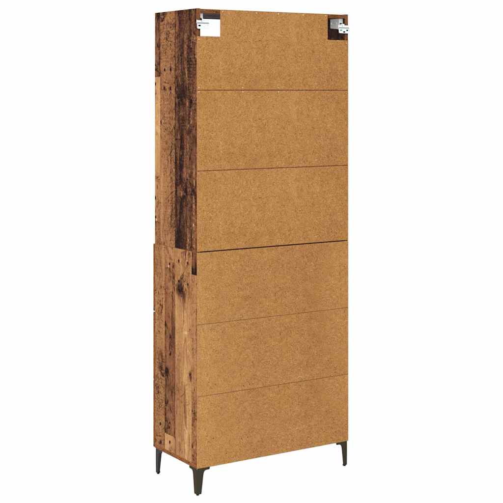 vidaXL Highboard z szufladą Stare drewno 69,5 x 34 x 180 cm