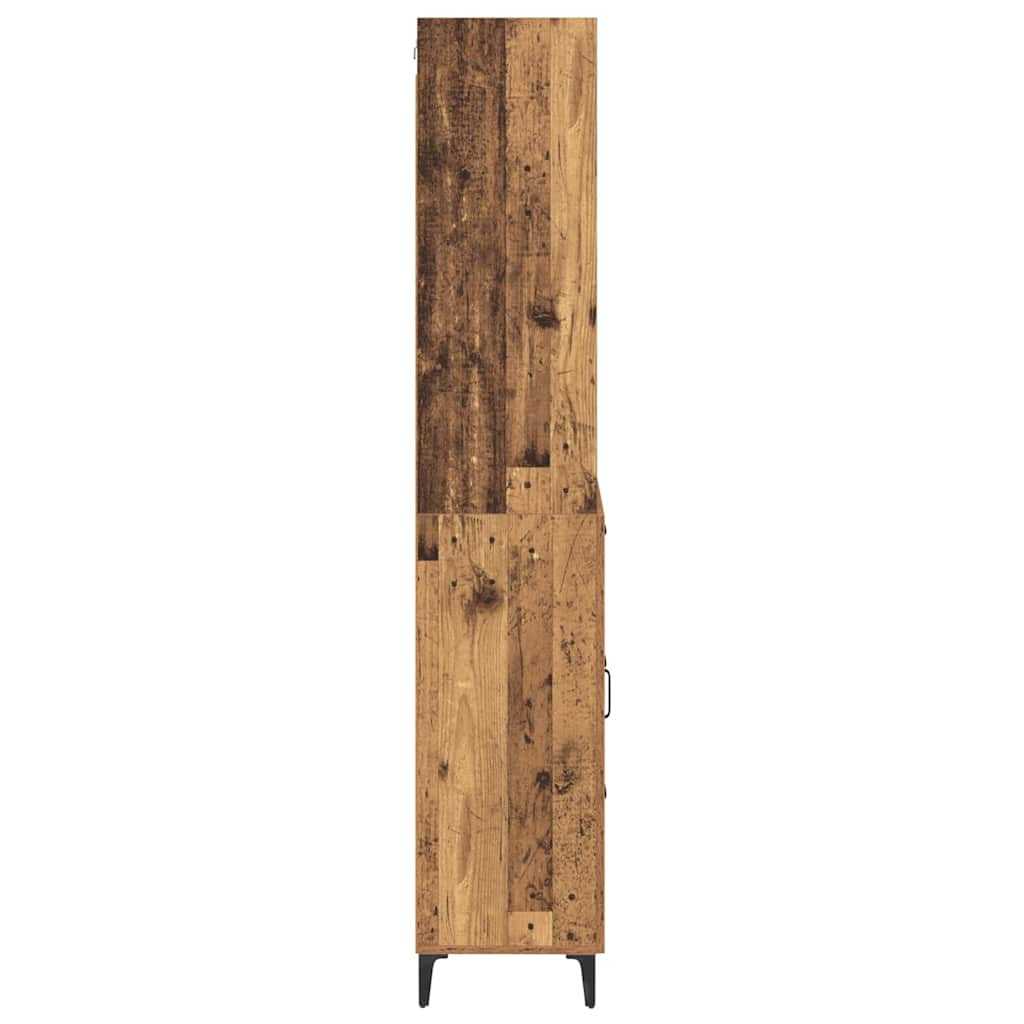 vidaXL Highboard z szufladą Stare drewno 69,5 x 34 x 180 cm