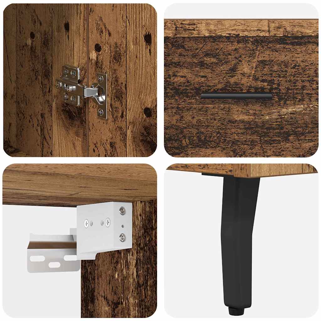 vidaXL Highboard 2 pcs Stare drewno Materiał drewnopochodny