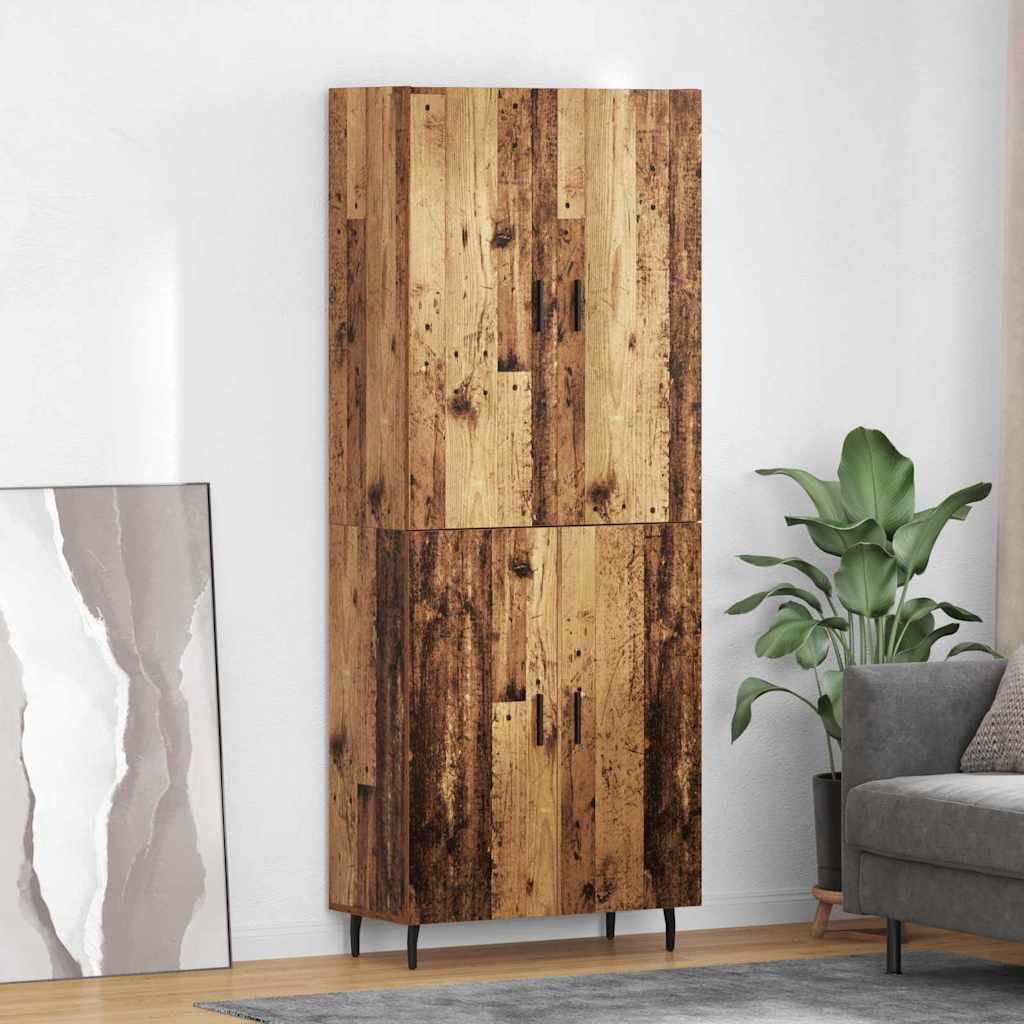 vidaXL Highboard 2 pcs Stare drewno Materiał drewnopochodny