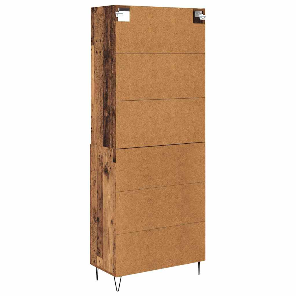 vidaXL Highboard z szufladą 2 pcs Stare drewno Materiał drewnopochodny