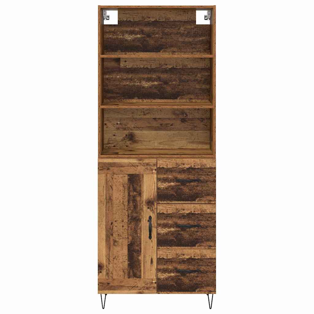 vidaXL Highboard z szufladą 2 pcs Stare drewno Materiał drewnopochodny