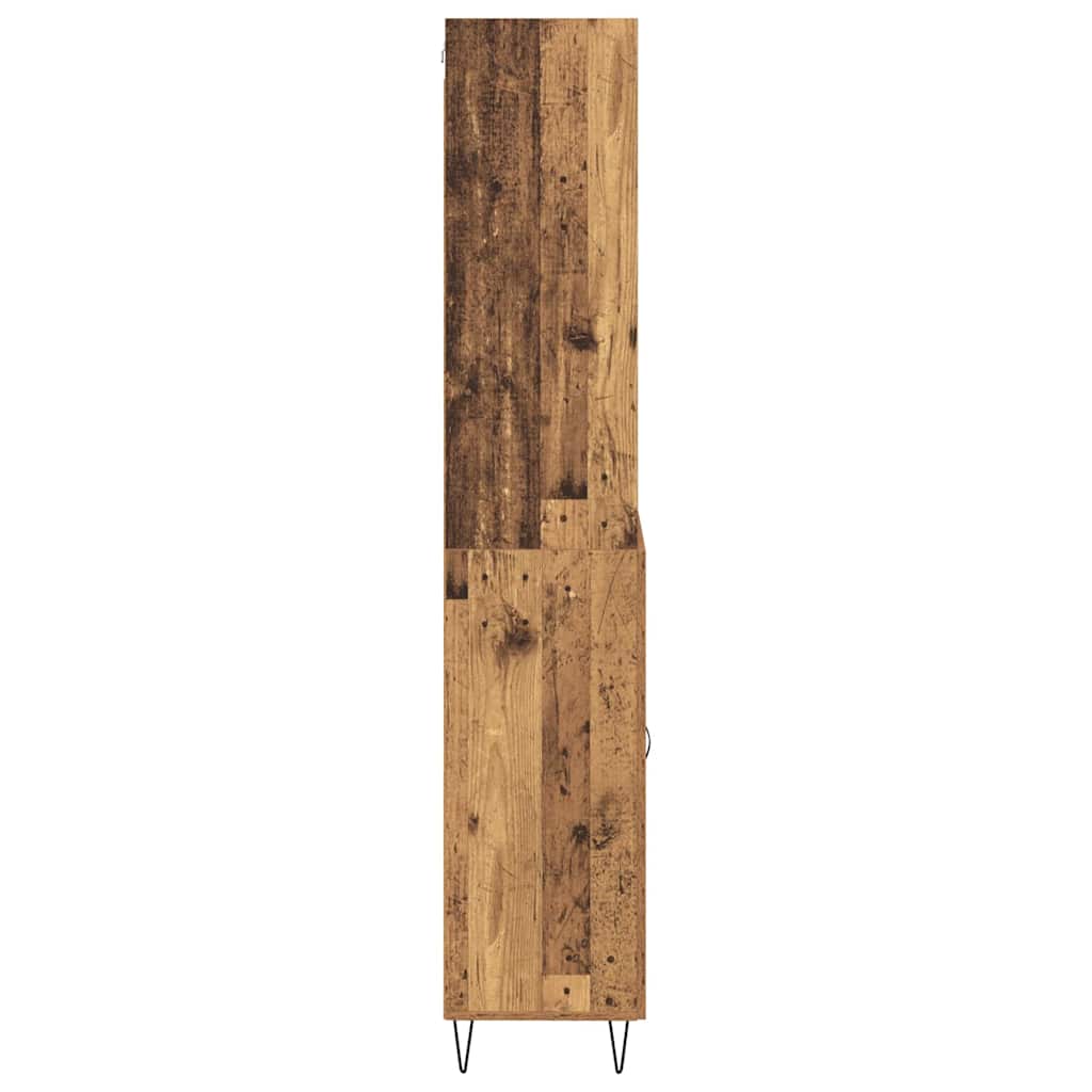 vidaXL Highboard z szufladą 2 pcs Stare drewno Materiał drewnopochodny