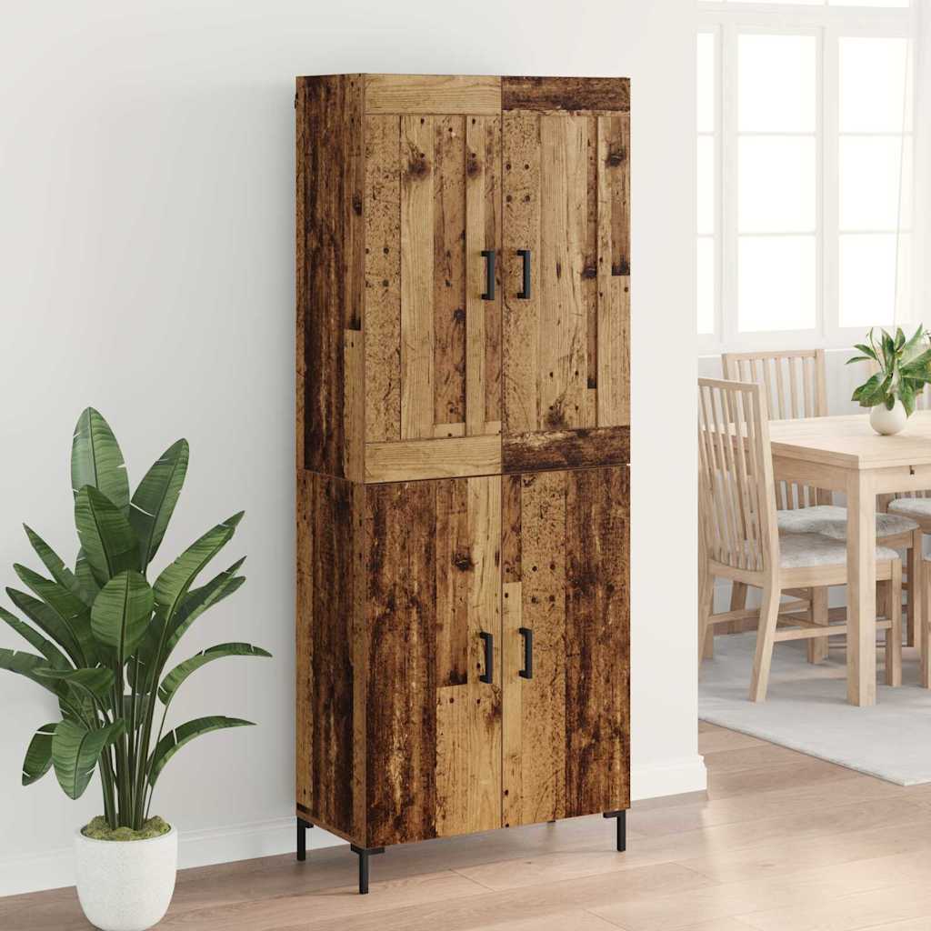 vidaXL Highboard 2 pcs Stare drewno Materiał drewnopochodny
