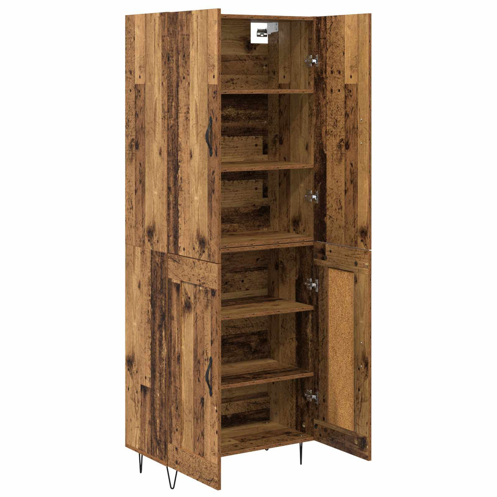 vidaXL Highboard 2 pcs Stare drewno Materiał drewnopochodny