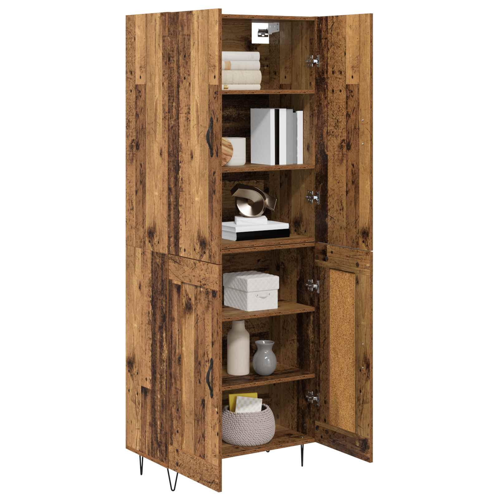 vidaXL Highboard 2 pcs Stare drewno Materiał drewnopochodny