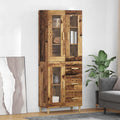 vidaXL Highboard z szufladą Stare drewno 69,5 x 34 x 180 cm
