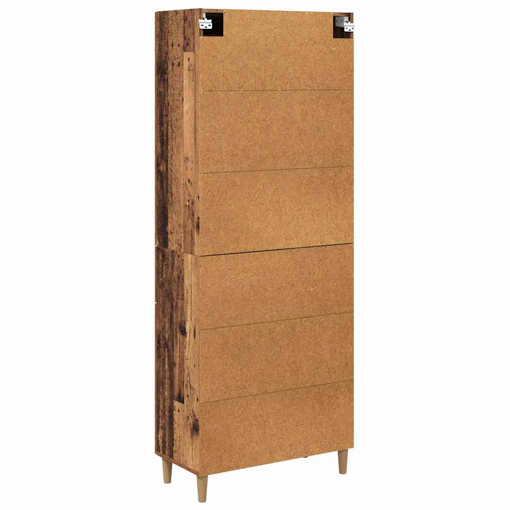 vidaXL Highboard z szufladą Stare drewno 69,5 x 34 x 180 cm