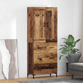 vidaXL Highboard z szufladą 2 pcs Stare drewno Materiał drewnopochodny