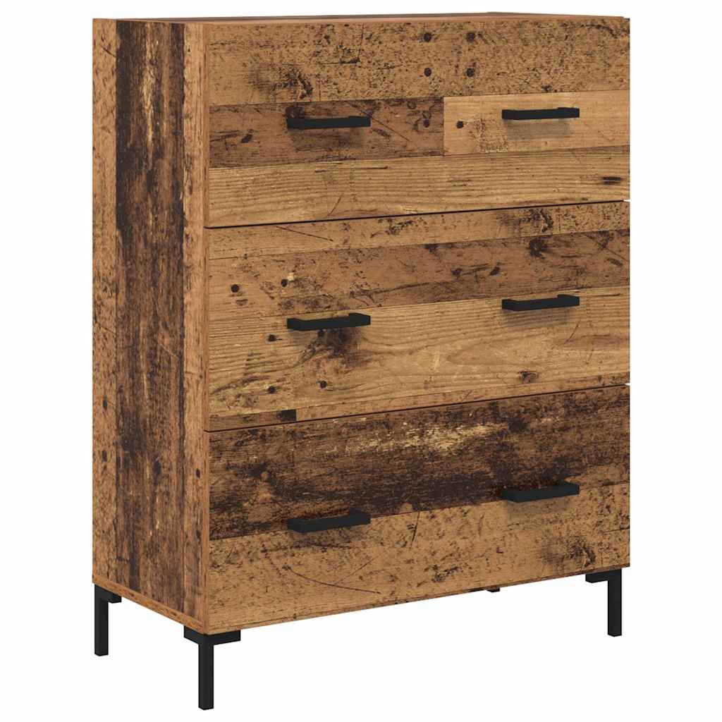 vidaXL Highboard z szufladą 2 pcs Stare drewno Materiał drewnopochodny