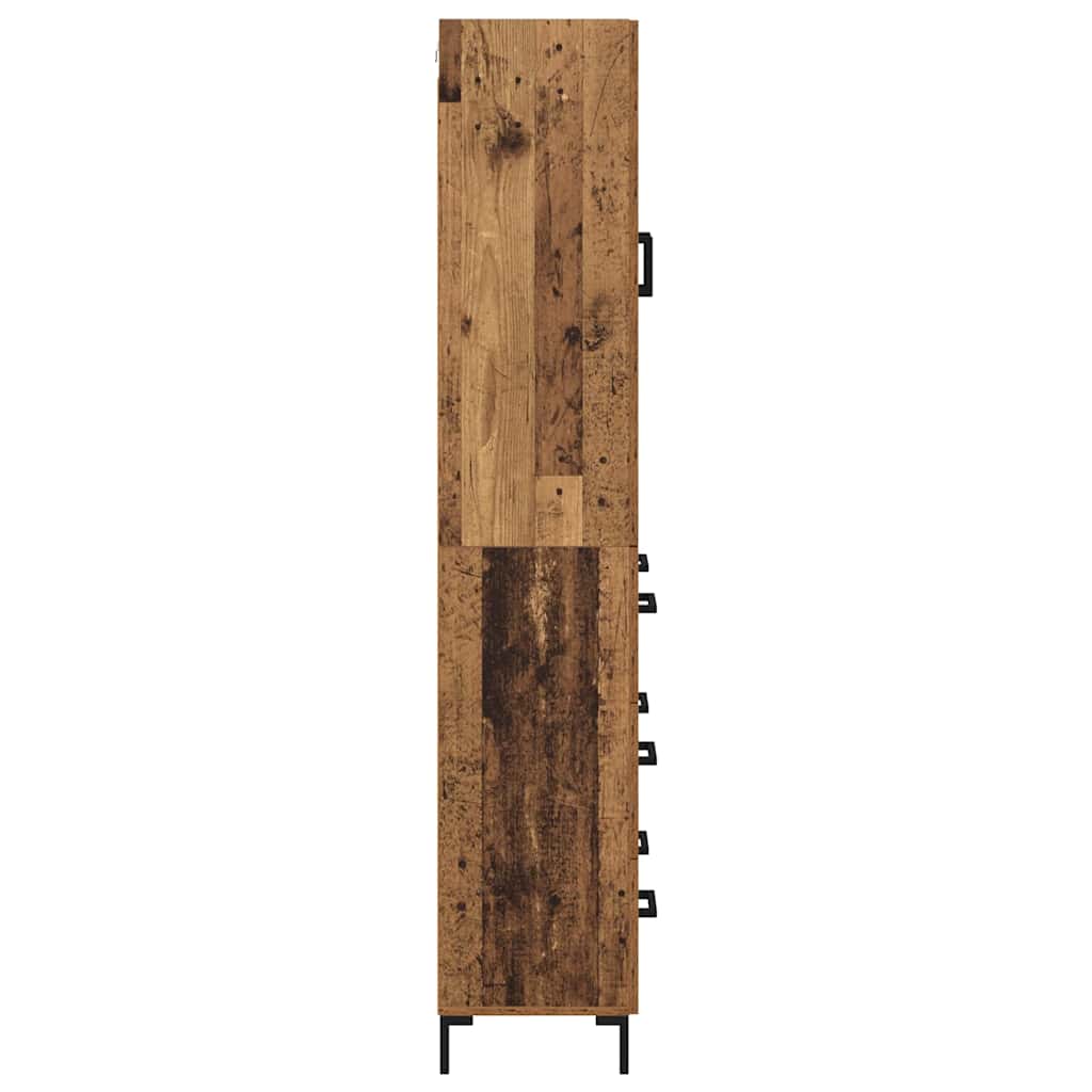 vidaXL Highboard z szufladą 2 pcs Stare drewno Materiał drewnopochodny