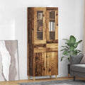 vidaXL Highboard z szufladą Stare drewno 69,5 x 34 x 180 cm