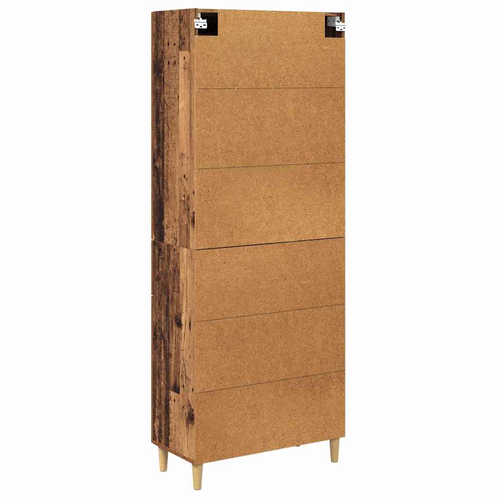 vidaXL Highboard z szufladą Stare drewno 69,5 x 34 x 180 cm