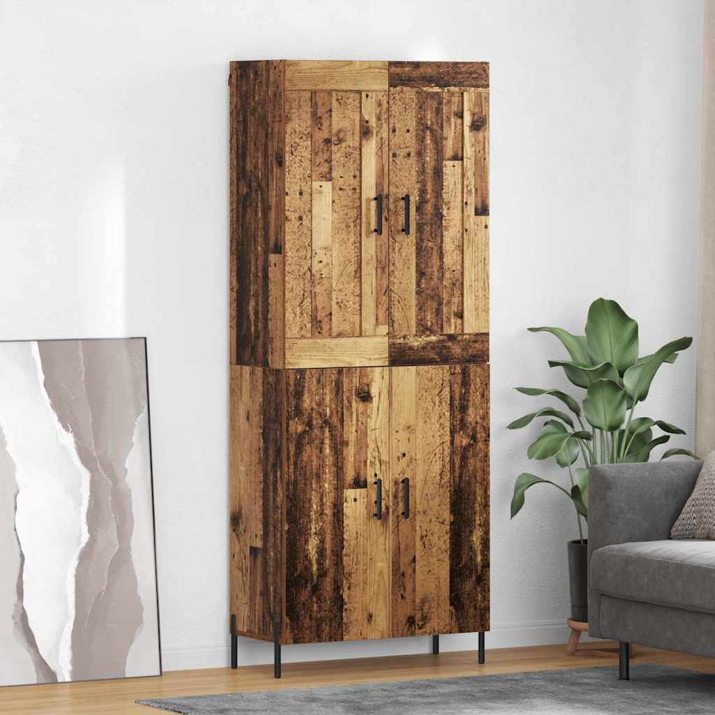 vidaXL Highboard 2 pcs Stare drewno Materiał drewnopochodny