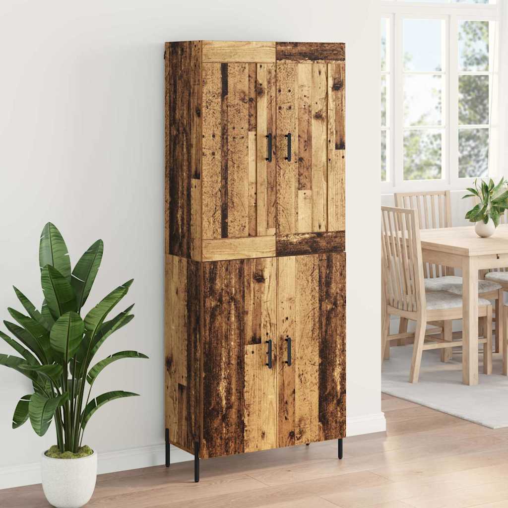 vidaXL Highboard 2 pcs Stare drewno Materiał drewnopochodny