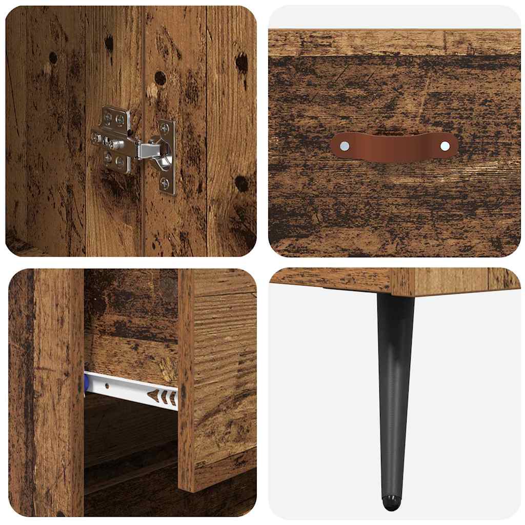 vidaXL Highboard z szufladą Stare drewno 69,5 x 34 x 180 cm