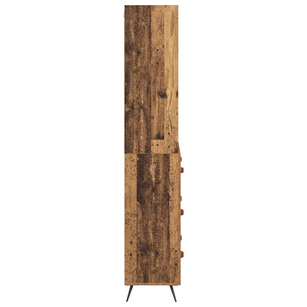 vidaXL Highboard z szufladą Stare drewno 69,5 x 34 x 180 cm