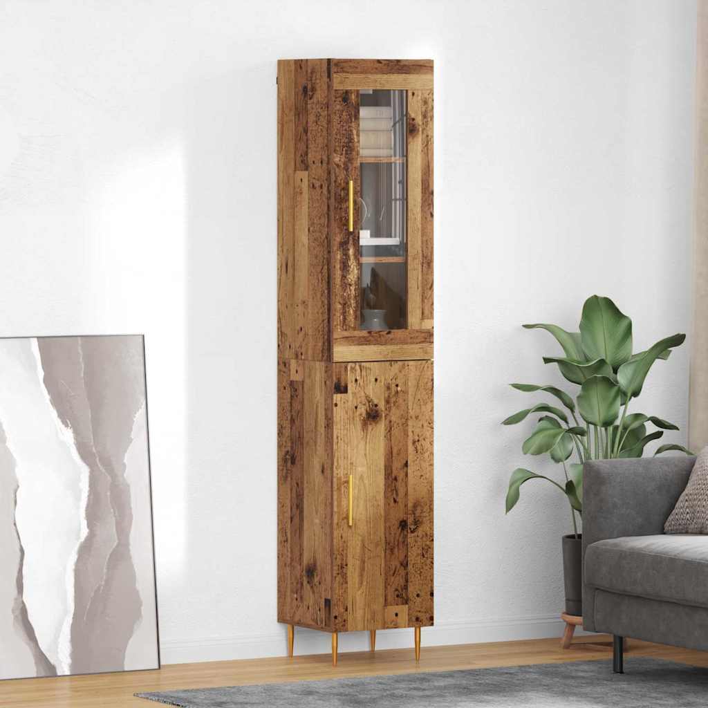 vidaXL Highboard 2 pcs Stare drewno Materiał drewnopochodny