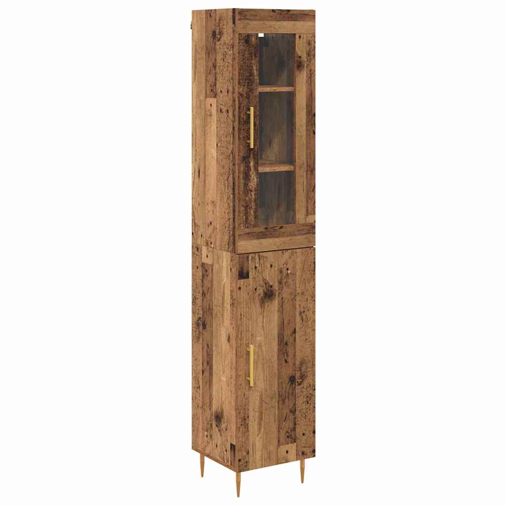 vidaXL Highboard 2 pcs Stare drewno Materiał drewnopochodny