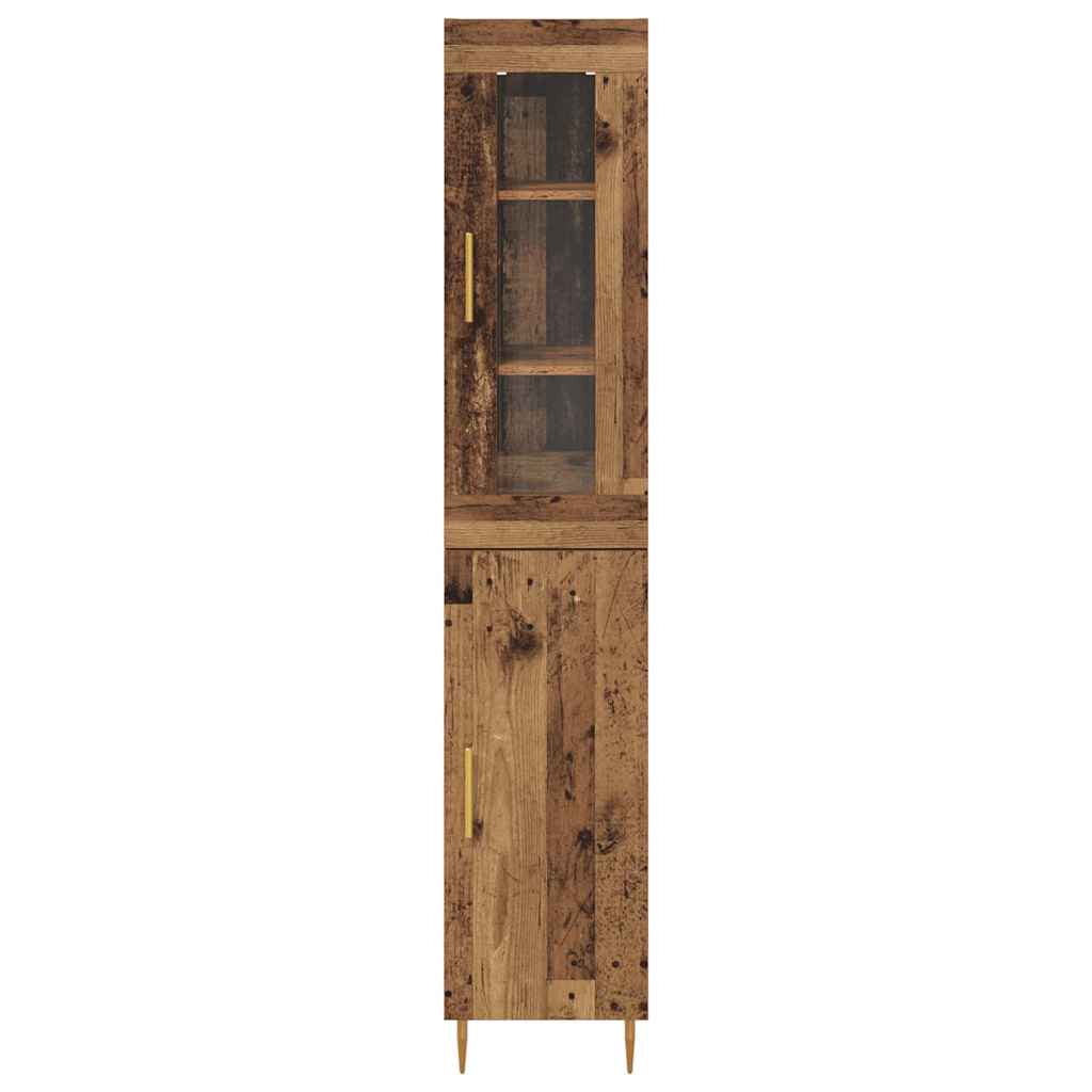 vidaXL Highboard 2 pcs Stare drewno Materiał drewnopochodny