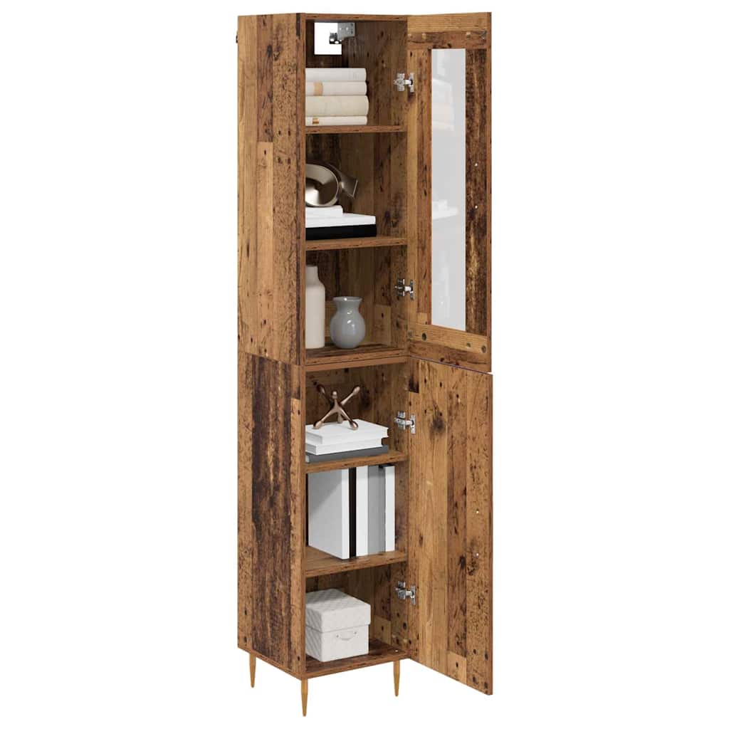 vidaXL Highboard 2 pcs Stare drewno Materiał drewnopochodny