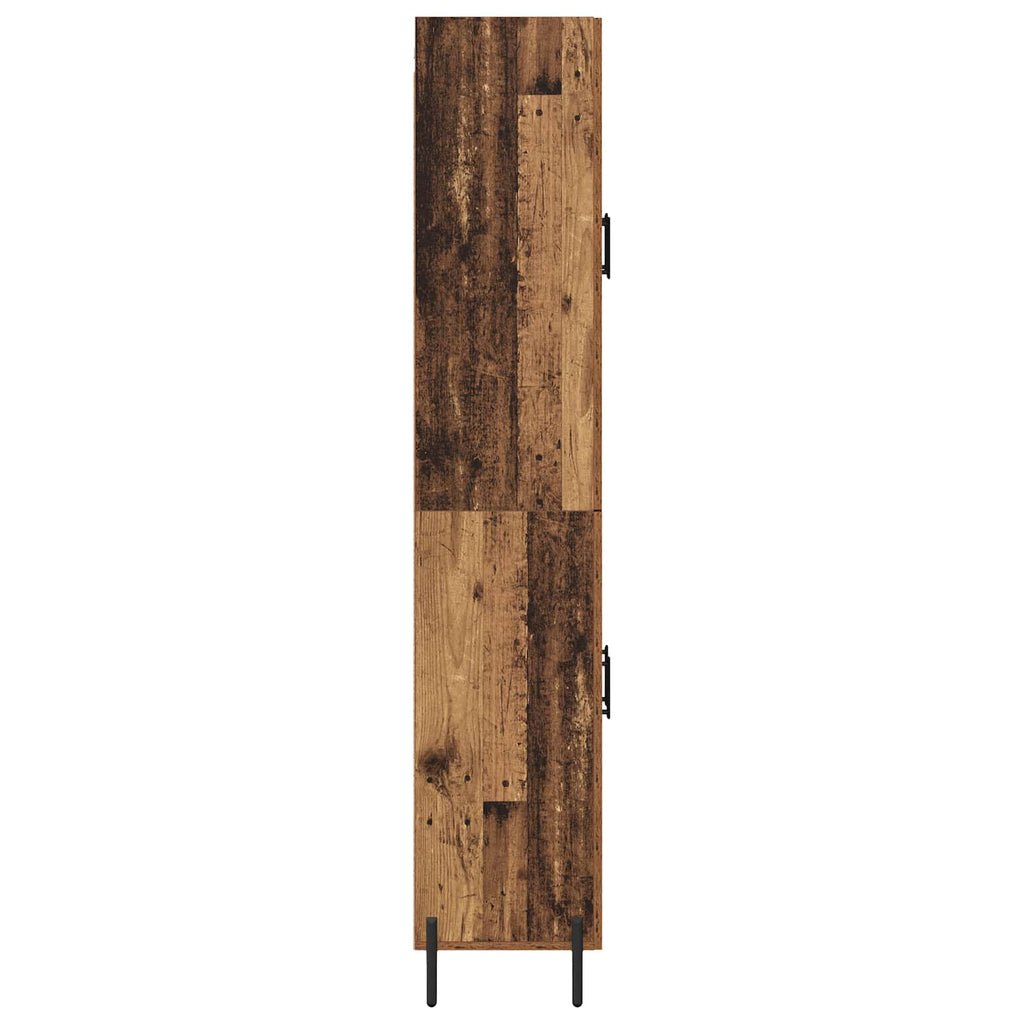 vidaXL Highboard Montowane na ścianie Stare drewno 69,5 x 34 x 180 cm