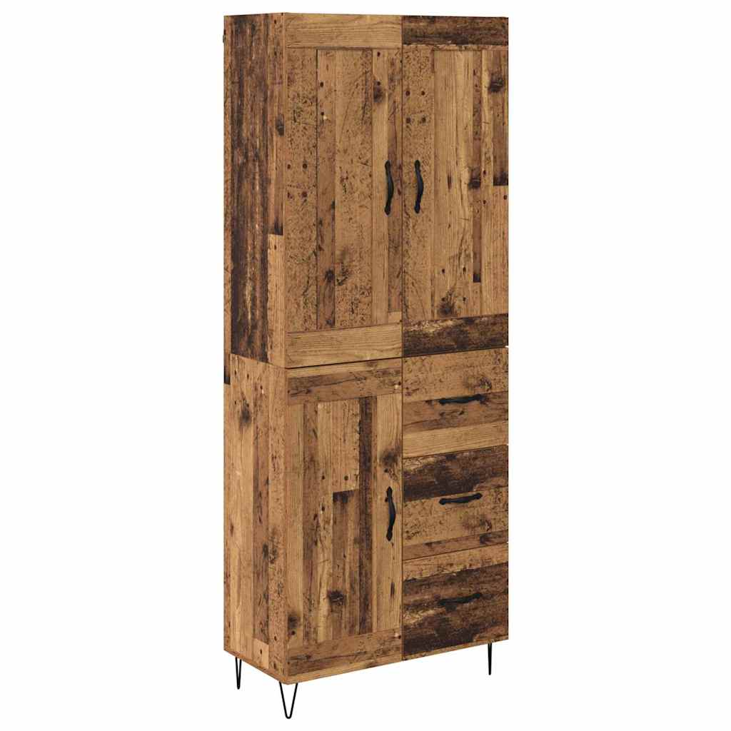 vidaXL Highboard Stare drewno 69,5 x 34 x 180 cm Drewno inżynieryjne