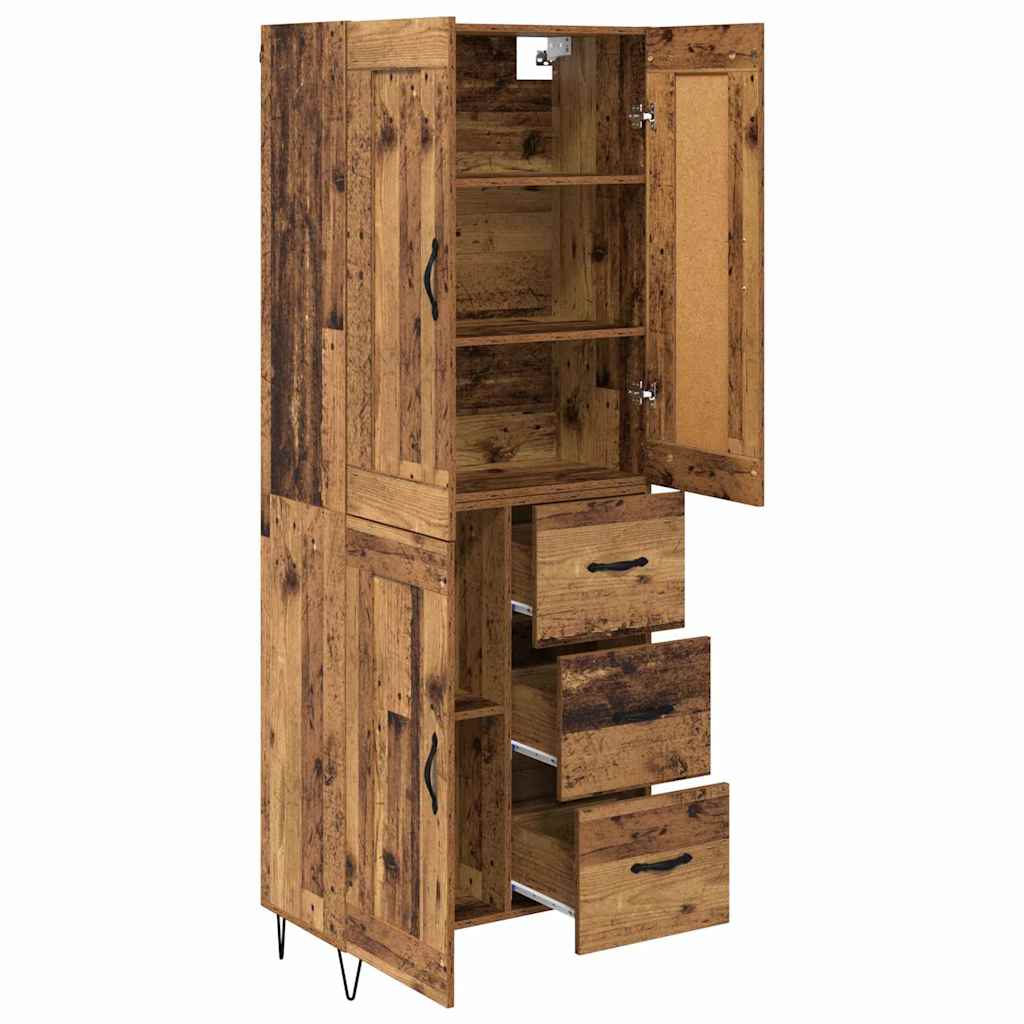vidaXL Highboard Stare drewno 69,5 x 34 x 180 cm Drewno inżynieryjne