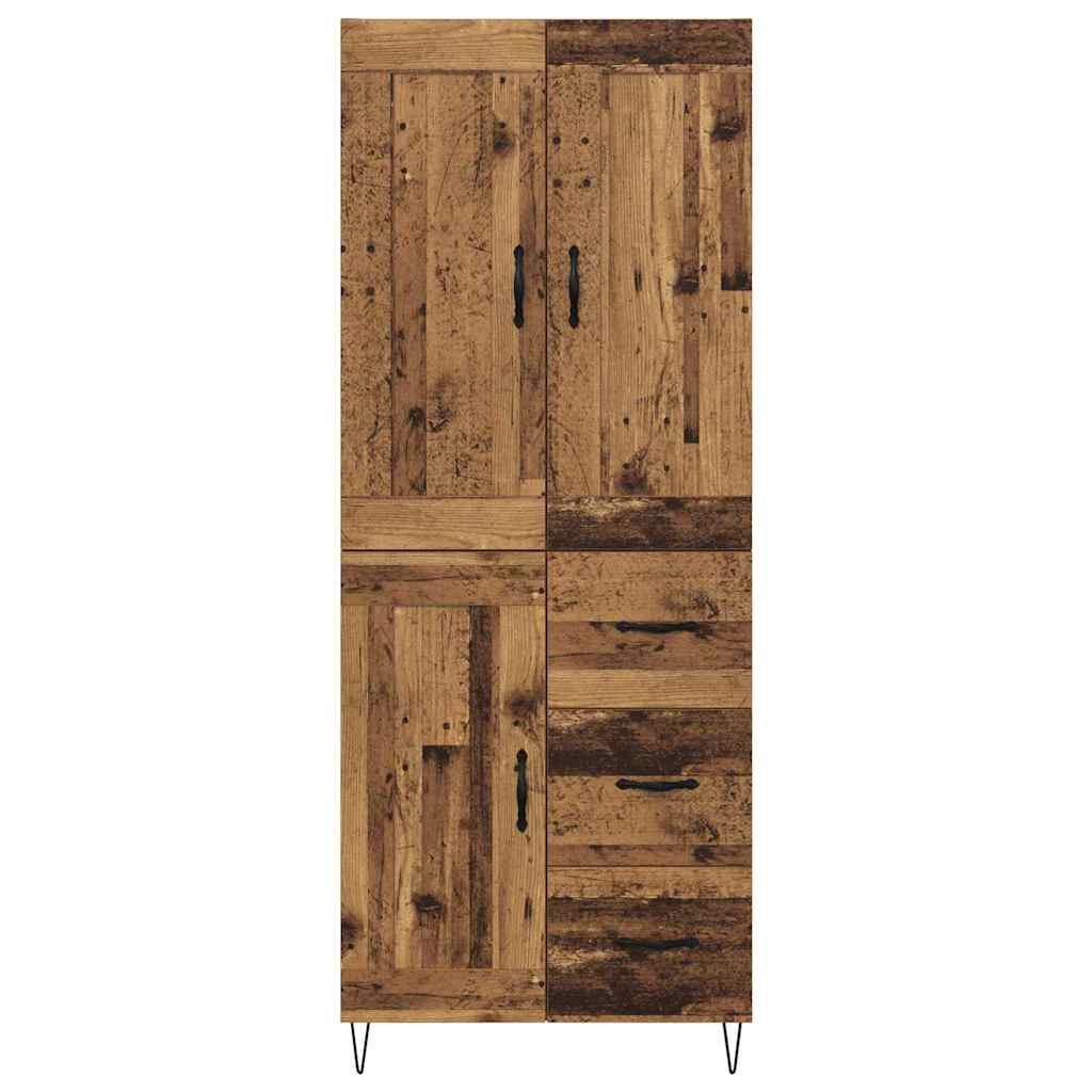 vidaXL Highboard Stare drewno 69,5 x 34 x 180 cm Drewno inżynieryjne