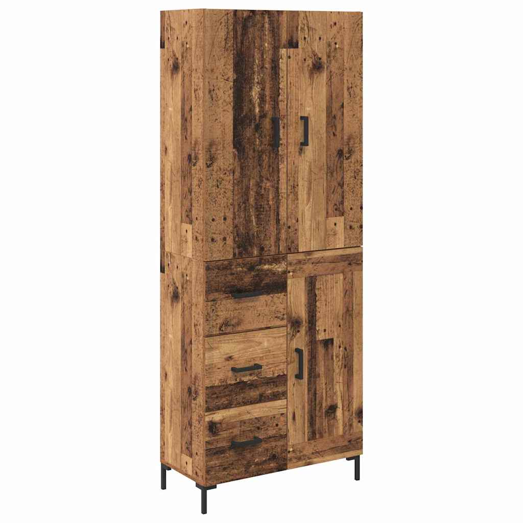 vidaXL Highboard Montowane na ścianie Stare drewno 69,5 x 34 x 180 cm