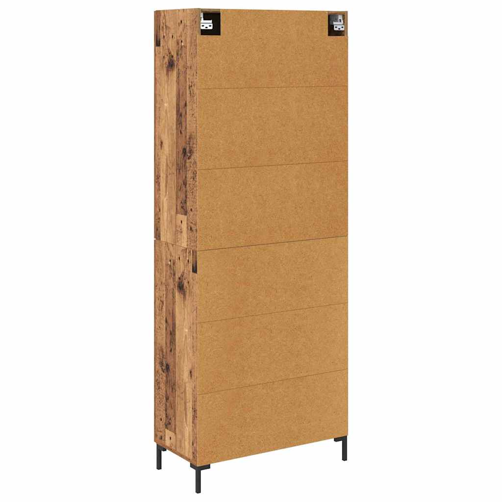 vidaXL Highboard Montowane na ścianie Stare drewno 69,5 x 34 x 180 cm