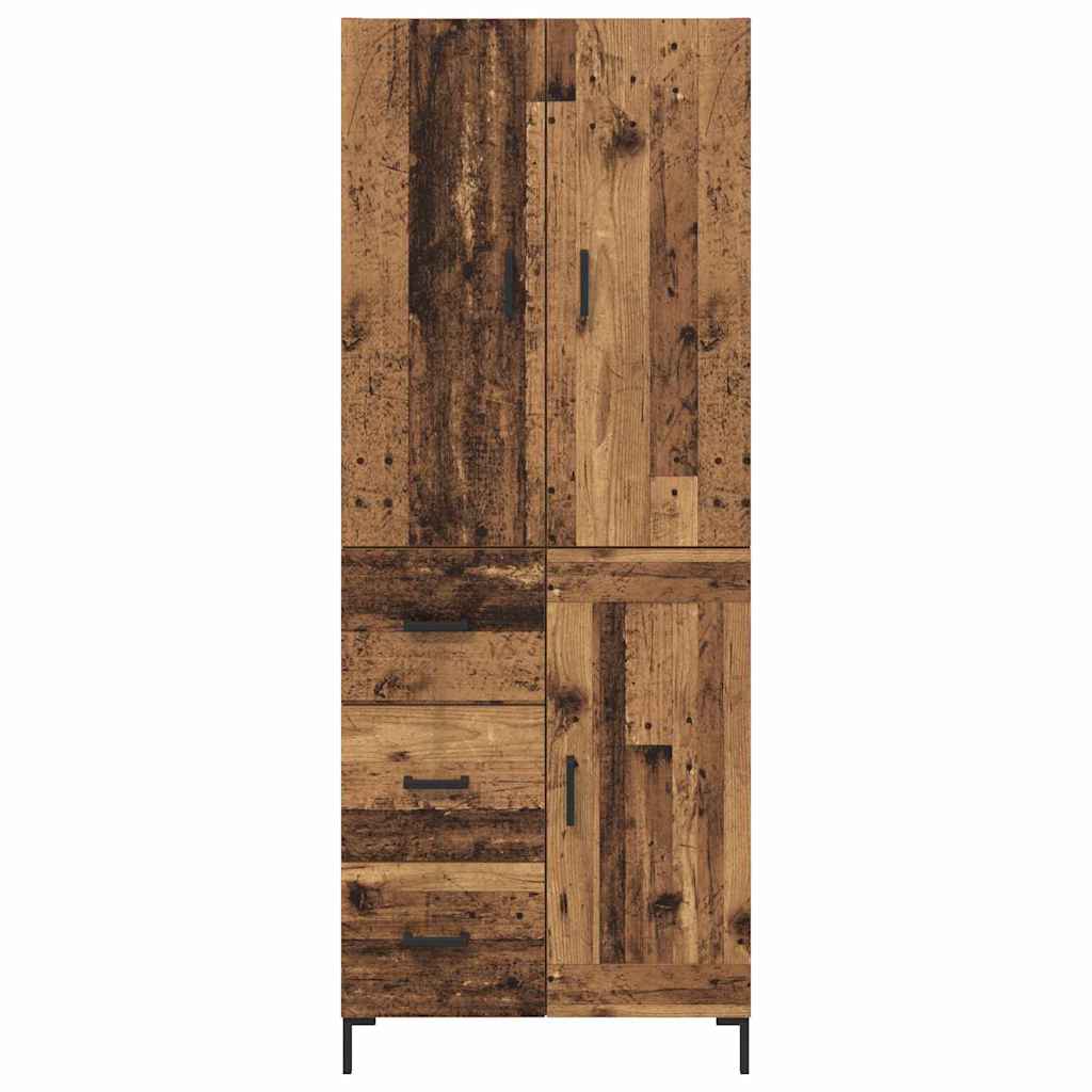 vidaXL Highboard Montowane na ścianie Stare drewno 69,5 x 34 x 180 cm